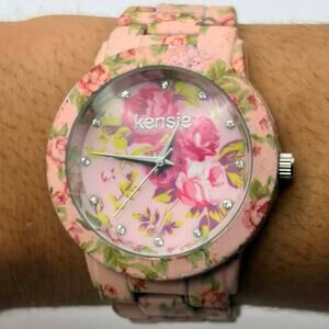 Pink Floral Kensie Watch